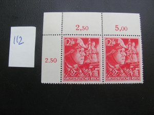 Germany 1945 MNH SC B292 CORNER MARGIN PAIR XF 70+ EUROS (112)