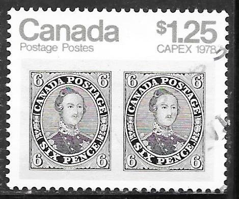 Canada 756: $1.25 Pair of 1851 6d Prince Albert stamps, used, VF