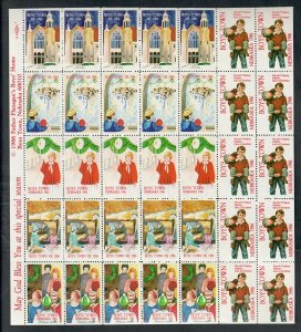 Boys Town Christmas Seal Poster Stamps - Full MNH sheet from 1986