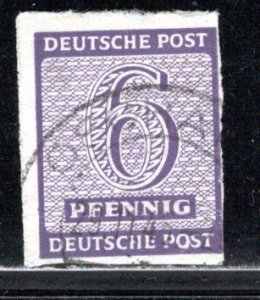 DDR under russian occupation Scott # 14N4a, used, var Rosswein perfs + wmk