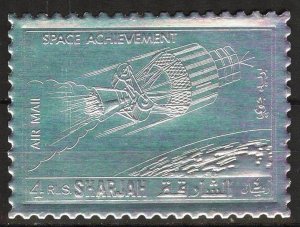 Sharjah UAE 1972 Space Spacecraft SILVER MNH