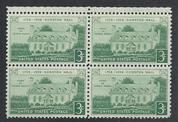 UNITED STATES SC#1108 FVF/MNH B/4 1958