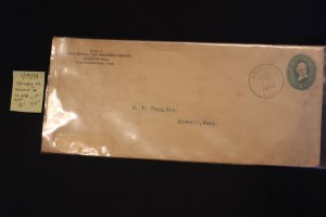 Scott US U318 cover Abington MA to Norwood MA (#707)