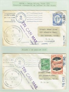 TONGA 1935-41 Tin Can Mail - Four covers - 35761