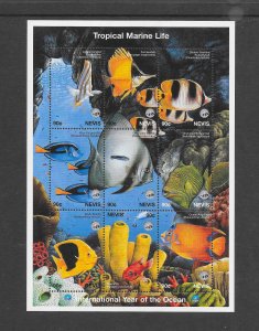 FISH - NEVIS #1092 MARINE LIFE  MNH