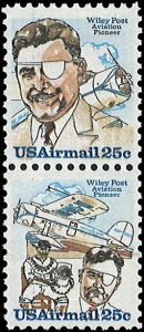 U.S. Scott # C96a  1979 25c multi Litho& Wiley Post ; Tenant Pair, (C95-C96);...