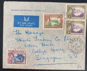 1950 Roseau Dominica Airmail Cover To Singapore