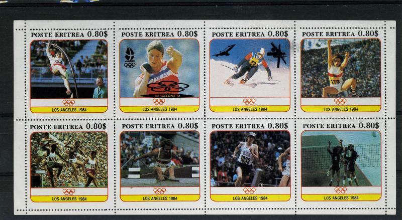 Eritrea 1991 Olympics Games Los Angeles Ovpt.Barcelona Sheet Perforated mnh.vf