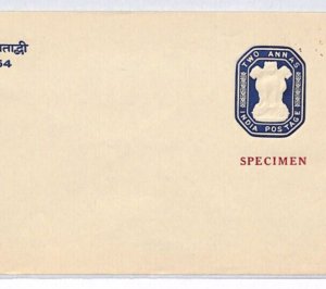 INDIA Unused Postal Stationery Envelope SPECIMEN 2a 1954 {samwells-covers}PJ198