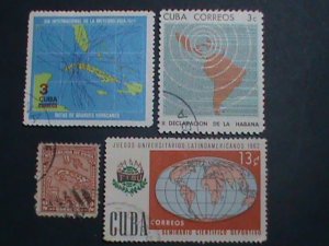 ​CUBA-MAP OF CUBA ON VERY OLD CUBA USED STAMP-VERY FINE PLEASE WATCH CAREFULLY