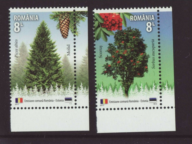 Romania 2017 MNH - Joint Issue Romania – Estonia, Forest Species - 2 stamps