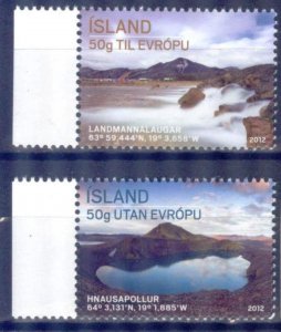 Iceland 2012 Tourism Lanscapes Mi. 1345/6 MNH