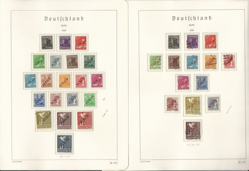 Germany Berlin Stamp Collection on 2 Hingless Lighthouse Pages, 1948-49, JFZ