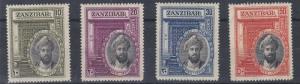 ZANZIBAR  1936  S G 323 - 326  SET OF 4 MH   TONED 