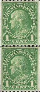 # 604 MINT HINGED GREEN BEN FRANKLIN