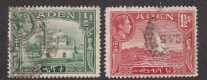 Aden # 16, 19, Pictorial issues, Mosque & Dhow, Used, 1/3 Cat.