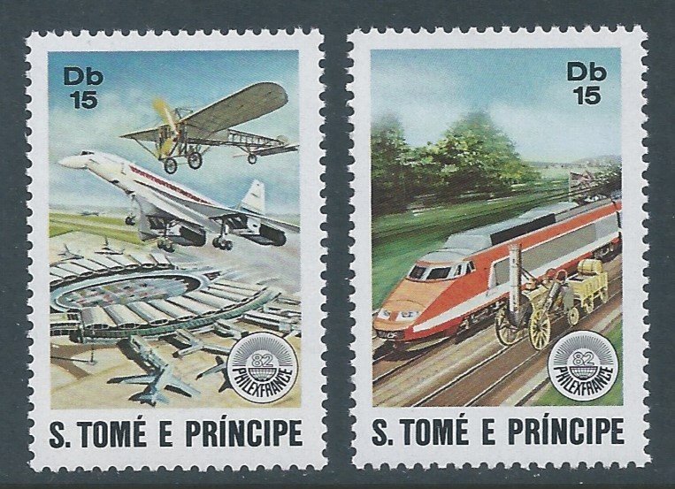 St. Thomas & Prince Isl. #651-2 NH PhilexFrance '82 - Tra...