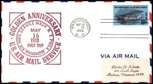US Golden Anniversary US Airmail Service 1963 Cover