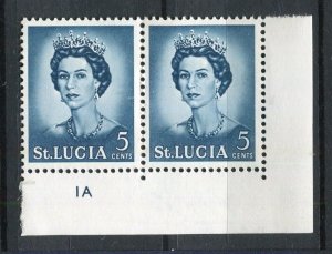 ST.LUCIA; 1960s early QEII pictorial issue MINT MNH Sheet CORNER PAIR