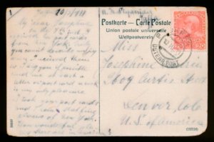 PALESTINE 1911 AUSTRIA OFF. POST CARD JAFFA-DENVER USA