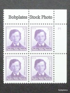 BOBPLATES #3166 Padre Varela Plate Block F-VF NH CV=$2.6 ~See Details for #s/Pos