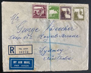 1946 Tel Aviv Palestine Airmail Registered Cover To Sydney Australia