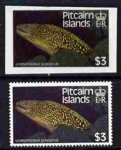 Pitcairn Islands 1988 Fish $3 cromaline on plastic card p...