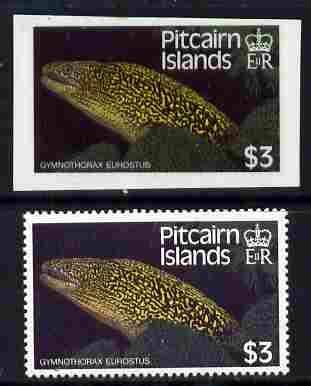 Pitcairn Islands 1988 Fish $3 cromaline on plastic card p...