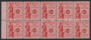 MALACK PS11c VF/XF OG NH, pane of 10, well centered, Fresh! w8920