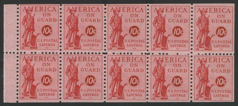 MALACK PS11c VF/XF OG NH, pane of 10, well centered, Fresh! w8920