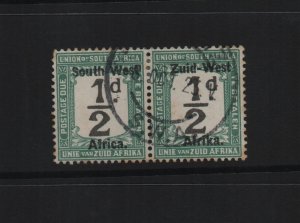 South West Africa 1923 SGd6 used pair