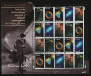 US #3384 - 88, 33c Hubble Space, Sheet, VF mint never hinged, fresh   STOCK P...