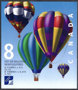 Canada #1921 47¢ Hot Air Balloons (2001). Booklet of 8. Four designs. MNH