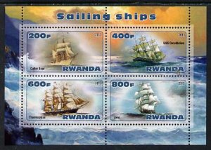 RWANDA - 2013 - Sailing Ships #2 - Perf 4v Sheet - MNH - Private Issue