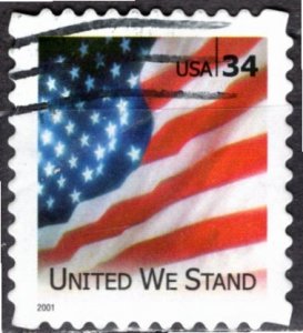 USA; 2001: Sc. # 3549: Used Perf. 11 1/4 Single Stamp