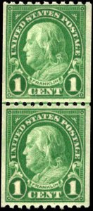 United States #604, Complete Set, Joint Line Pair, 1925, Never Hinged