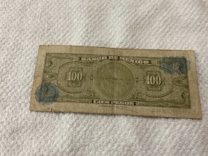 MEXICO-1954-HIDALGO-100 PESOS-.BANKNOTE.VF