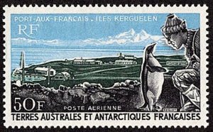 FSA SC #C14 MNH 1968 Port aux Francais, Emperor Penguin and Explorer CV $175.00