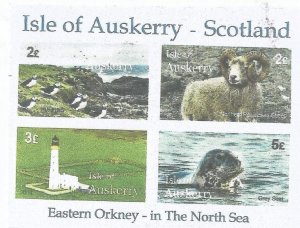 AUSKERRY - 2014 -Sights & Fauna-Imperf 4v Sheet-Mint Never Hinged-Private Issue