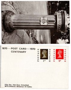 GB 1970 Machin 4d red + 1d sepia Postcard Centenary postal card unused - seldo