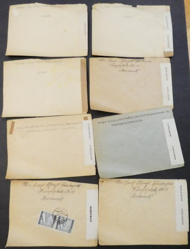 EDW1949SELL : AUSTRIA Collection of 33 Air Mail Censored covers to USA.