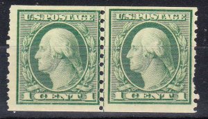 MOstamps - US Scott #490 Mint OG NH Coil Line Pair (short perfs) - Lot # HS-C183