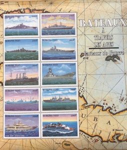 Burkina Faso 1999 - Ships - Stamp Sheet of 10 - MNH