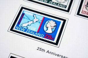 COLOR PRINTED NEW ZEALAND 1967-1989 STAMP ALBUM PAGES (93 illustrated pages)