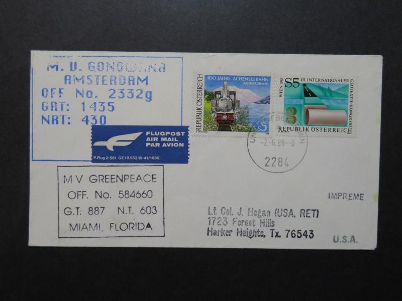 Austria 1989 MC Greenpeace Antarctica Cover / Signed - Z9744 