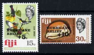 FIJI - 1972 - Hurricane Relief O/p - Perf 2v Set - Mint Never Hinged