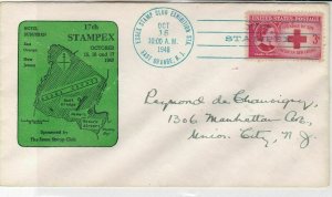 U.S. 1948 17th Stampex Club Ex E. Orange N.J. Illustration Stamp Cover Ref 34658