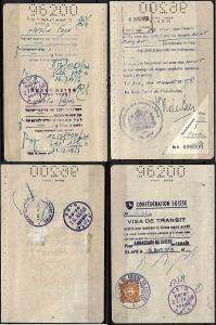 JUDAICA ISRAEL PASSPORT , SEPARATE PAGES, REVENUE STAMP, VISAS, 1958