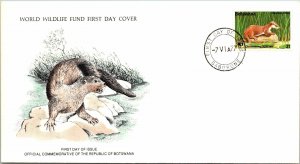 1977 Botswana - World Wildlife Fund FDC - Clawless Otter on Cachet - F11292