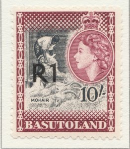 1961 BASUTOLAND 1r on 10s Type I MH* Stamp A4P14F39755-